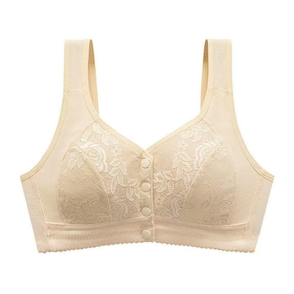 Nrmvnmi Summer Saving Leisure Everyday Bras - Ultra Soft Cotton Seamless Lace Print Front Snap Close Adjustable Straps Freedom Bras For Moms Gifts
