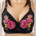 thumbnail image 1 of Nrmvnmi Summer Saving Wireless Embroidery Bras for Women Wirefree Full Coverage Bralettes No Underwire Comfort Bras Soft Push Up Everyday T Shirt Bras For Moms Gifts, 1 of 3