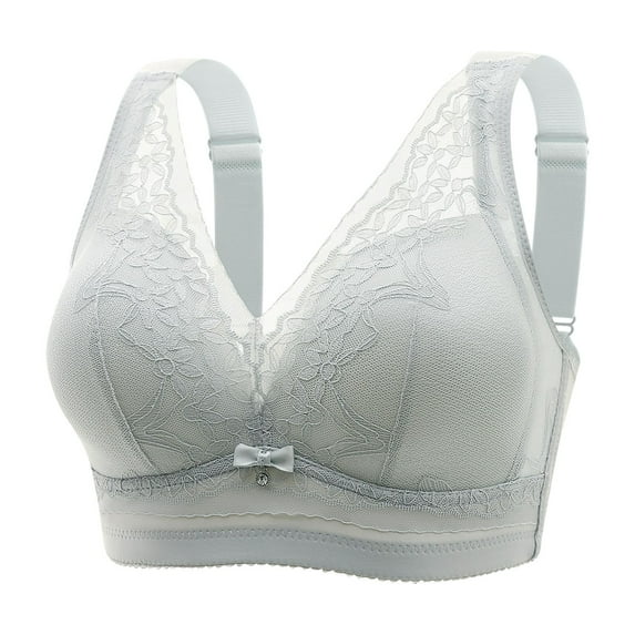Nrmvnmi Summer Saving Women's Sexy Non Magnetic And Non Steel Ring Gathered Bra With Thin Cup And Adjustable Sexy Lace Bra Underwear For Moms Gifts