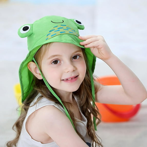 Nrmvnmi Sun Protection Foldable Bucket Hat Cartoon Animals Cap for Baby Toddlers Girls Boys Summer Sun Hat Beach Travel Cap