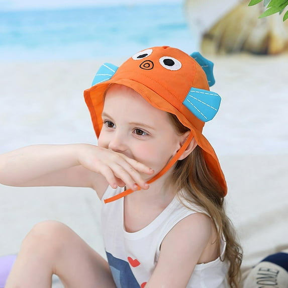 Nrmvnmi Sun Protection Foldable Bucket Hat Cartoon Animals Cap for Baby Toddlers Girls Boys Summer Sun Hat Beach Travel Cap