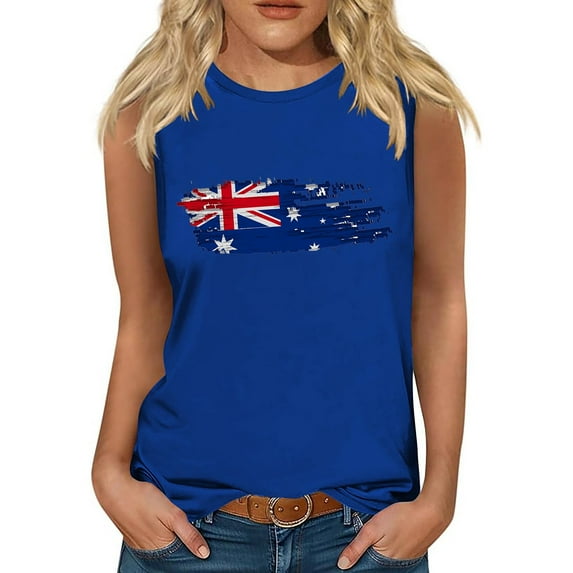 Nrmvnmi Tank Top for Women Patriotic Sleeveless Shirts 4th of July Tank Shirt American Flag Shirt Tees Mothers Day Gifts