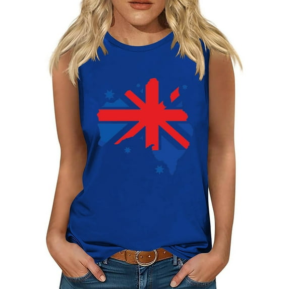 Nrmvnmi Tank Top for Women Patriotic Sleeveless Shirts 4th of July Tank Shirt American Flag Shirt Tees Mothers Day Gifts