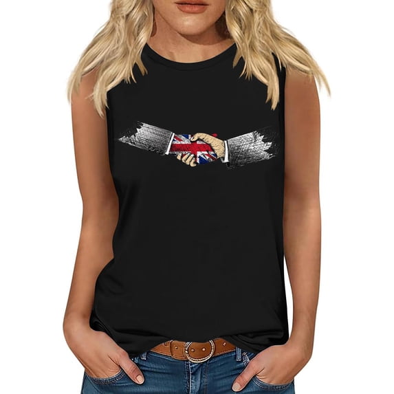 Nrmvnmi Tank Top for Women Patriotic Sleeveless Shirts 4th of July Tank Shirt American Flag Shirt Tees Mothers Day Gifts