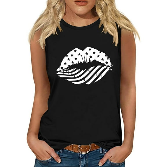 Nrmvnmi Tank Top for Women Patriotic Sleeveless Shirts 4th of July Tank Shirt American Flag Shirt Tees Mothers Day Gifts