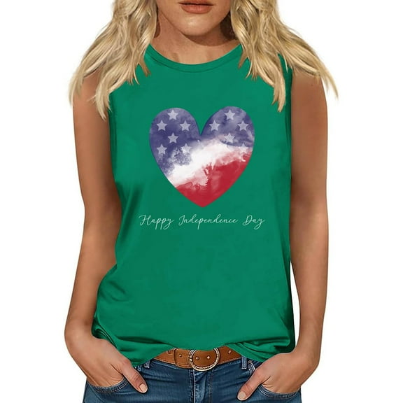 Nrmvnmi Tank Top for Women Patriotic Sleeveless Shirts 4th of July Tank Shirt American Flag Shirt Tees Mothers Day Gifts