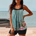 thumbnail image 1 of Nrmvnmi Tankini Swimsuits for Women 2 Piece Bathing Suits Floral Prints Round Neck Swim Tank Top with Boy Shorts Modest Swimwear Mothers Day Gifts, 1 of 6