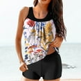 thumbnail image 1 of Nrmvnmi Tankini Swimsuits for Women 2 Piece Bathing Suits Floral Prints Round Neck Swim Tank Top with Boy Shorts Modest Swimwear Mothers Day Gifts, 1 of 6