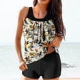 thumbnail image 1 of Nrmvnmi Tankini Swimsuits for Women 2 Piece Bathing Suits Floral Prints Round Neck Swim Tank Top with Boy Shorts Modest Swimwear Mothers Day Gifts, 1 of 6