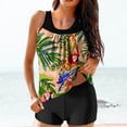 thumbnail image 1 of Nrmvnmi Tankini Swimsuits for Women 2 Piece Bathing Suits Floral Prints Round Neck Swim Tank Top with Boy Shorts Modest Swimwear Mothers Day Gifts, 1 of 6