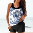 thumbnail image 1 of Nrmvnmi Tankini Swimsuits for Women 2 Piece Bathing Suits Floral Prints Round Neck Swim Tank Top with Boy Shorts Modest Swimwear Mothers Day Gifts, 1 of 6