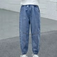 thumbnail image 1 of Nrmvnmi Teen Girl Summer Jeans Pants Wide Leg High Waisted Comfy Exercise Loose Fit Modern Training Relaxed Fit Denim Elastic Mothers Day Gifts 7 Years, 1 of 4