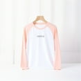 thumbnail image 1 of Nrmvnmi Toddle Girls Quick Drying Pullover Sweatshirt Beautiful Letter Printed Crew Neck Long Sleeve Color Blocking Pullover Tops Loose Comfortable Lightweight Sweatshirt, 1 of 1