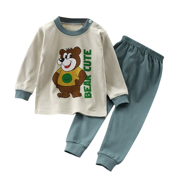 Nrmvnmi Toddler Baby Boy Fall Outfits Winter Clothes Letter Long Sleeve Crewneck Sweatshirt Elastic Waist Pants Set 2Pcs