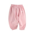 thumbnail image 1 of Nrmvnmi Toddler Baby Boys Girls Cotton Linen Joggers Pants Long Bloomers Hippie Harem Pants Infant Sweatpants Sweat Long Pants Summer Clothes 1-6T PinkMothers Day Gifts, 1 of 3