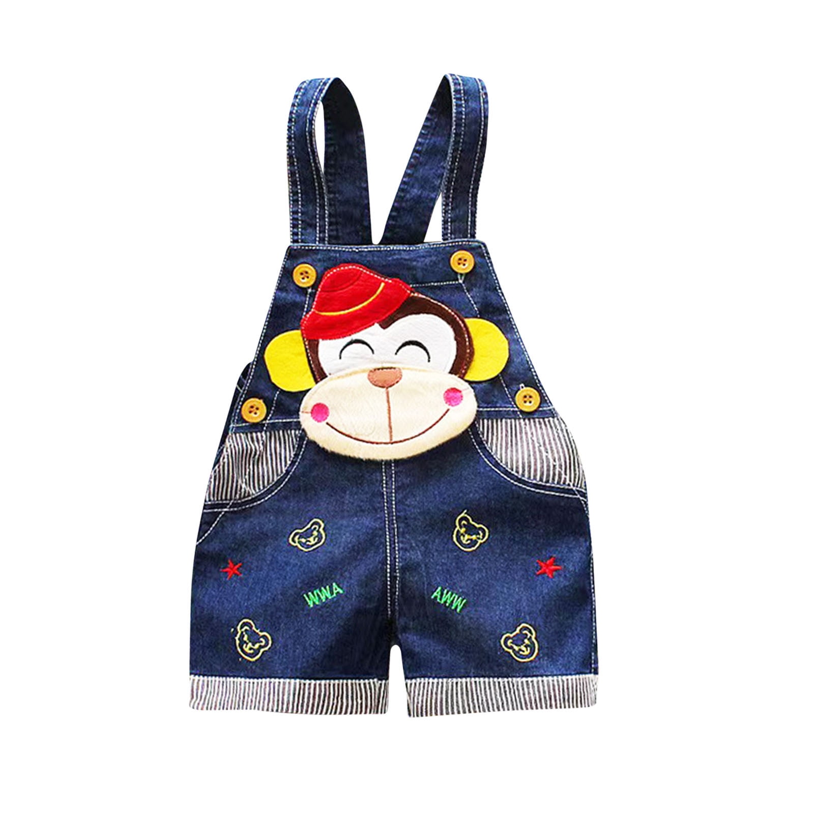 Toddler Vertical Striped Design Casual Overalls