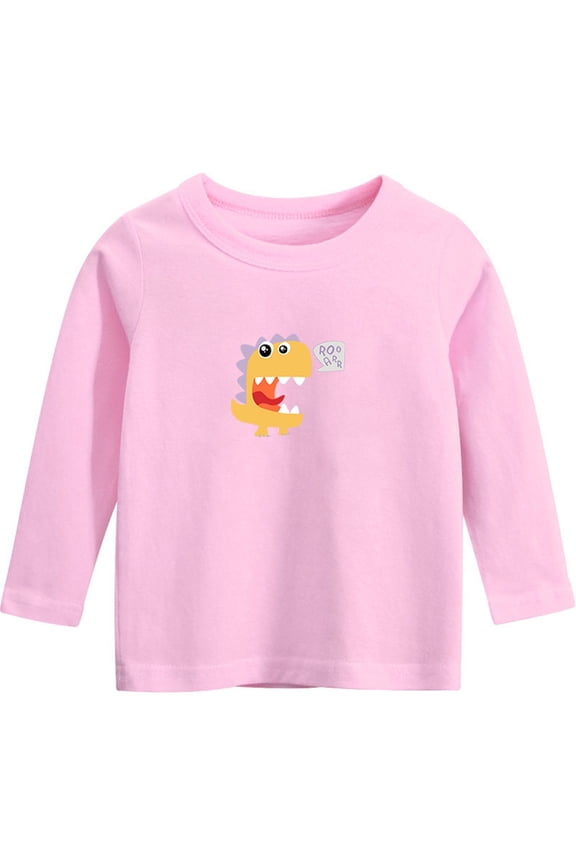 Toddler Boy Space Planet Cotton Shirts Long Sleeve Kids Clothes Cartoon Graphic T-Shirt