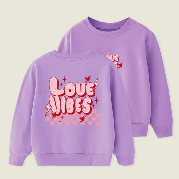 Nrmvnmi Toddler Boys Girls Sweatshirts Kids Fall Cotton Long Sleeve Crewneck Casual Beautiful Letter Graphic Print Pullover Loose Soft Outfit Shirt Holiday Blouse Trendy Warm Fall Shirt