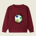 thumbnail image 1 of Nrmvnmi Toddler Boys Girls Sweatshirts Kids Fall Cotton Long Sleeve Crewneck Casual Soccer Graphic Print Pullover Loose Soft Outfit Shirt Holiday Blouse Trendy Warm Fall Shirt, 1 of 1