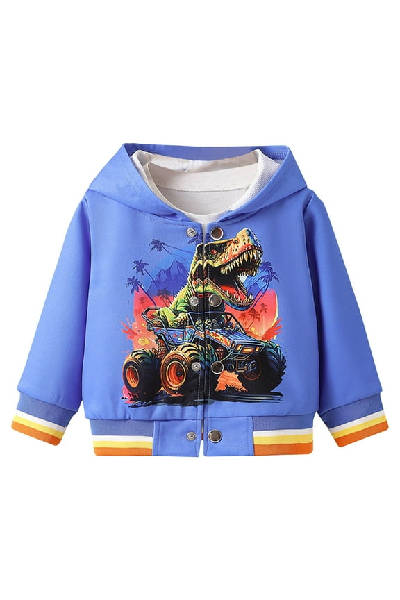 Toddler Boys Hoodies Monster Truck Sweatshirt Baby Boys Jacket Zipper Hoodie Top Kids Coat Winter Long Sleeve Hooded Shirts