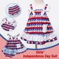 thumbnail image 1 of Nrmvnmi Toddler Girls 4th of July Straps Dress American Flag Star Stripe Cotton Dress Independence Day Patriotic Outfits For 3-24 Months, 1 of 9
