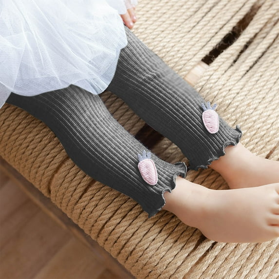 Nrmvnmi Toddler Girls Thin Leggings Baby Trousers Beautiful Radish Decoration Ankle Length Soft Stretch Pants Elastic Pants Casual Outerwear Pleated Pants For Children