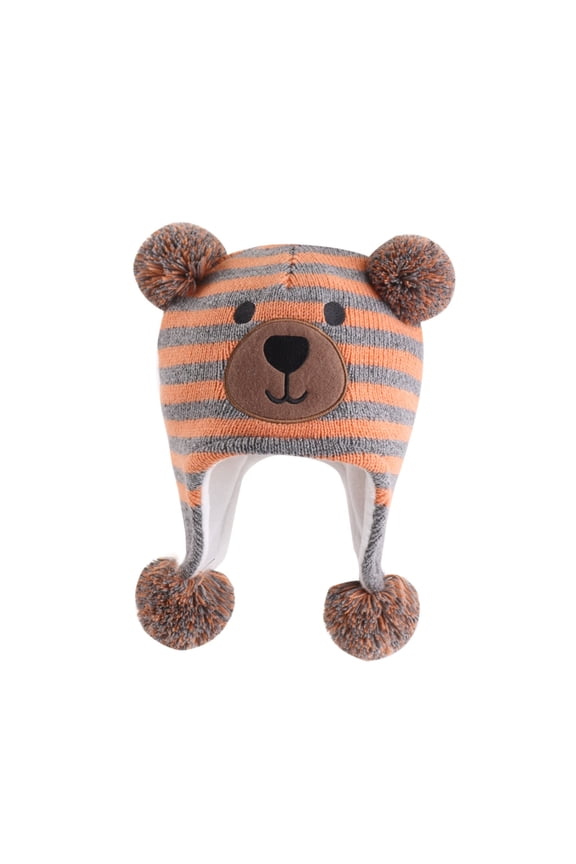 Toddler Kids Winter Beanie Hat,Earflap Knit Warm Cap Fleece Lined Beanie Windproof, Warm And Comfortable Hat For Baby Boys Girls (0-3 Years)