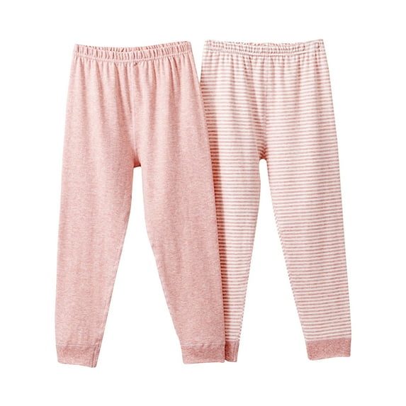 Nrmvnmi Toddler Little Girls Full Length Jersey Leggings Kids Stretchy Warm Footless Tights Pants Pink