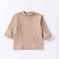 thumbnail image 1 of Nrmvnmi Toddler Turtleneck Baby Boy Girl Solid Color Long Sleeve Shirt Mock Neck Shirt Turtleneck Blouse Khaki-80, 1 of 3