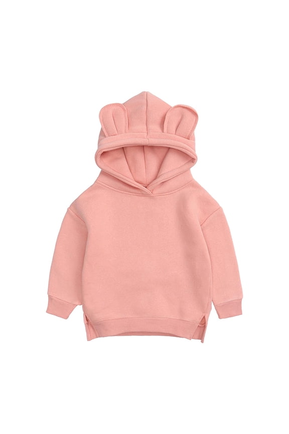 Toddlers Boys Girls Hoodie Sweatshirt Hoodies Bear Ears Hoody Pullover Outerwear Solid Colors Jacket Baby Unisex Cotton Spring Fall Winter Clothes (6 Months-4Years)