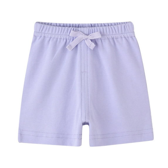 Nrmvnmi Unisex-Baby Shorts Breathable Cotton Short with Drawstring Baby Solid Color Shorts for Toddler Kids Purple-12 Months