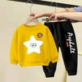 thumbnail image 1 of Nrmvnmi Unisex Teen Kids Jogger Sweatsuit Set 2PCS, Cute Star Print Crewneck Long Sleeve Pullover And Elastic Waist Ankle Length Sweatpants Warm Comfortable Fall And Winter Set For Boys Girls, 1 of 1