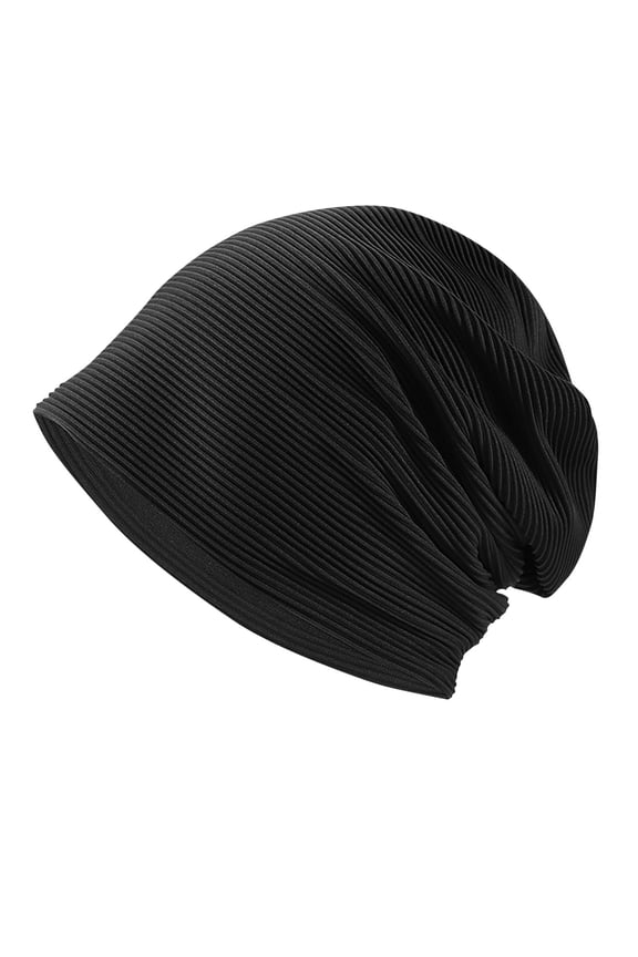 Women Fashion Knit Slouchy Beanie Hat Thin Stretch Skull Caps Solid Color Winter Knitted Pile Hat Headband Hat Comfortable Soft Daily Slouchy Beanie