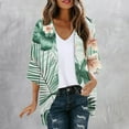 thumbnail image 1 of Nrmvnmi Women Open Front Lightweight Cardigan Summer Puff Sleeve Cardigans Fashion Floral Printed Kimono Cardigan Casual Loose Fit Cover Up Blouse Tops, 1 of 5