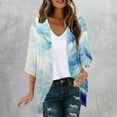 thumbnail image 1 of Nrmvnmi Women Open Front Lightweight Cardigan Summer Puff Sleeve Cardigans Fashion Floral Printed Kimono Cardigan Casual Loose Fit Cover Up Blouse Tops, 1 of 5