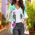 thumbnail image 1 of Nrmvnmi Women Open Front Lightweight Cardigan Summer Puff Sleeve Cardigans Fashion Floral Printed Kimono Cardigan Casual Loose Fit Cover Up Blouse Tops, 1 of 6