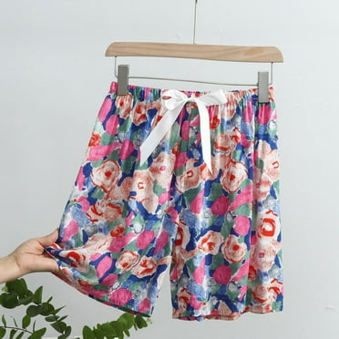 Nrmvnmi Women Pajama Shorts Comfy Lounge Bottom with Pockets Stretch Strip Sleepwear Drawstring Pj Bottoms Sleep Shorts