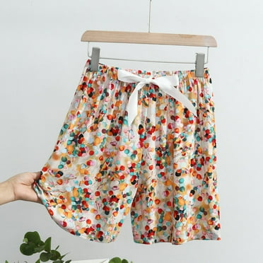 Nrmvnmi Women Pajama Shorts Comfy Lounge Bottom with Pockets Stretch Strip Sleepwear Drawstring Pj Bottoms Sleep Shorts