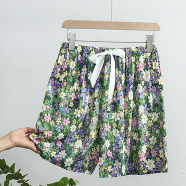 Nrmvnmi Women Pajama Shorts Comfy Lounge Bottom with Pockets Stretch Strip Sleepwear Drawstring Pj Bottoms Sleep Shorts