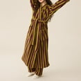 thumbnail image 1 of Nrmvnmi Women Plush Soft Robe Stripe Bathrobe Fluffy Winter Fuzzy Fleece Shaggy Pajamas Winter Loose Warm Thick Pajamas Shower Spa House Long Robe For Women Loungewear, 1 of 1