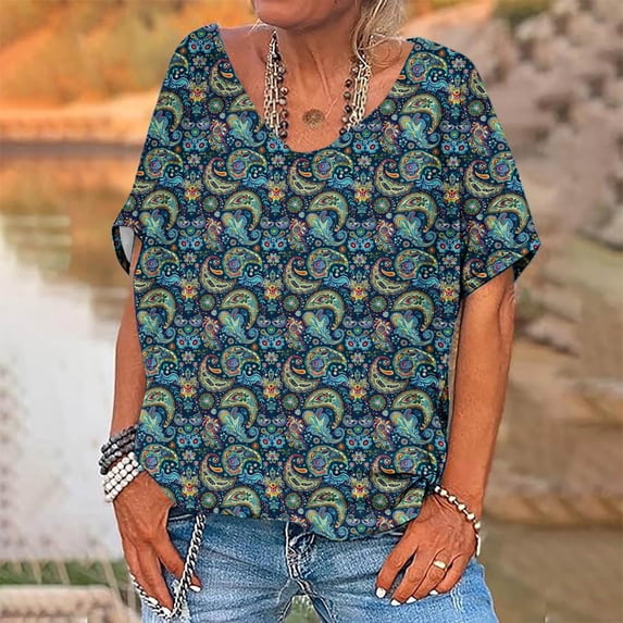 Nrmvnmi Women's 3/4 Cap Sleeve Tops V Neck Solid Color Shirt Casual Trend T-Shirt Summer Pullover Basic Version Mothers Day Gifts