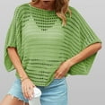 thumbnail image 1 of Nrmvnmi Women's Crochet Tops Summer Short Sleeve Beach Cover Up Knit Hollow Out Sexy See Through Tops For Mothers day gifts, 1 of 4