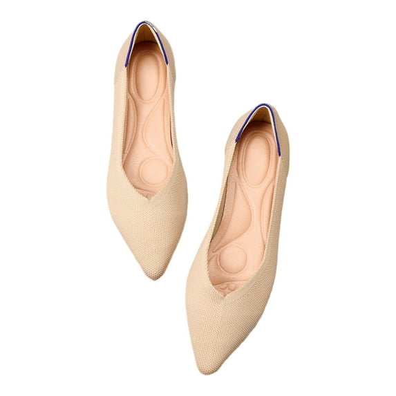 Nrmvnmi Women's Flats Shoes Pointed Toe Womens Casual Comfortable Lightweight Trendy Flat Shoes Ladies Flat Shoes Solid Color Pointed Toe Flat Soft Sole Shoes Khaki Mothers Day Gifts