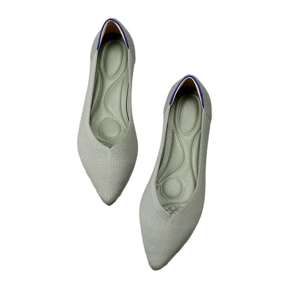Nrmvnmi Women's Flats Shoes Pointed Toe Womens Casual Comfortable Lightweight Trendy Flat Shoes Ladies Flat Shoes Solid Color Pointed Toe Flat Soft Sole Shoes Light Blue Mothers Day Gifts