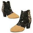 thumbnail image 1 of Nrmvnmi Women's High-Heels Ankle Boots Pointed Toe Summer Spring Leopard Pattern Lace Mesh High Heels Back Zipper Large Cool Boots Yellow Mothers Day Gifts, 1 of 9
