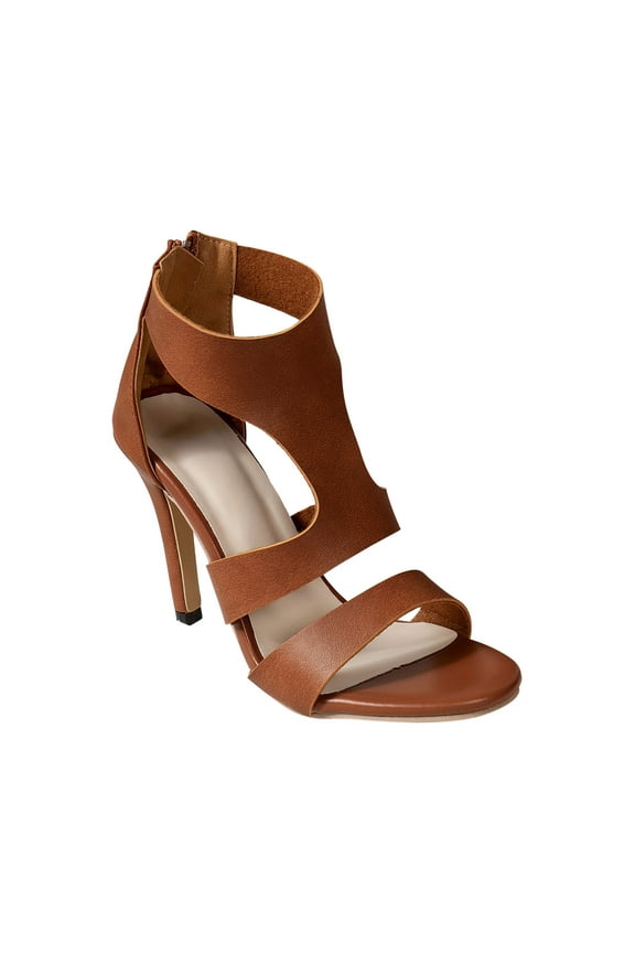 Women's High Heels Stiletto T-Strap Heeled Sandals Back Zipper Open Toe Wedding Party Sexy Dress Wedding Block Chunky Heels Pumps Brown Mothers Day Gifts