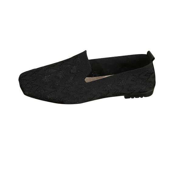 Nrmvnmi Women's Knit Dress Shoes Closed Toe Trendy Ventilate Casual Round Toe Comfy Casual Shoes Black Mothers Day Gifts