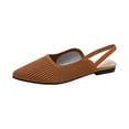 thumbnail image 1 of Nrmvnmi Women's Knit Dress Shoes Flats Slingbacks Comfort Walking Work Shoes Brown Mothers Day Gifts, 1 of 4