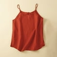 thumbnail image 1 of Nrmvnmi Women’s Linen Camisole Tank Top Round-Neck Button Up Loose Casual Adjustable Strap Tops For Mothers day gifts, 1 of 3