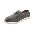 thumbnail image 1 of Nrmvnmi Women's Loafer Flat Closed Toe Casual Single Shoes Suede Shallow Cut Low Cut Fitted Foot Loafers Gray Mothers Day Gifts, 1 of 6
